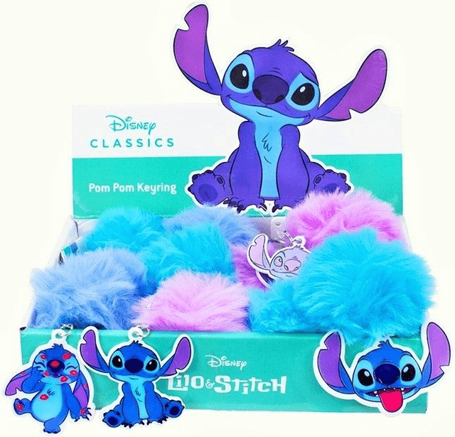 Disney Stitch porte-clés peluche pompon 7cm + pendentif plastique 6cm