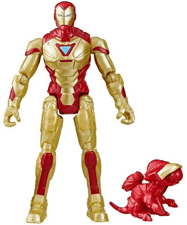 Marvel Mech Strike Mechasaurs Iron Man Figurine articulée d'action 10,2 cm avec accessoires d'armes pour enfants à partir de 4 ans