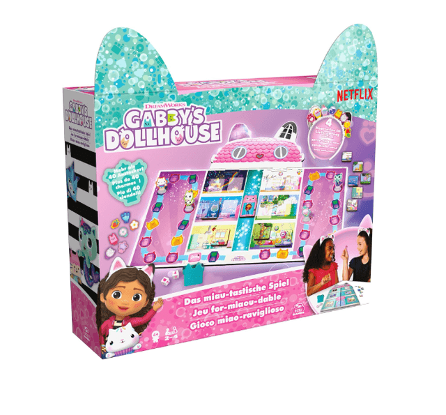 Jeu de société MIAU Gabby et la Maison magique – Jeu de société de la série préscolaire Populaire sur Netflix, pour 2 à 4 Joueurs