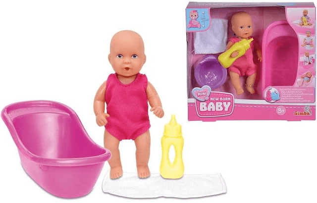 Coffret SIMBA MINI NEW BORN BABY POUPEE 12 CM AVEC FONCTION BOIRE ET URINER