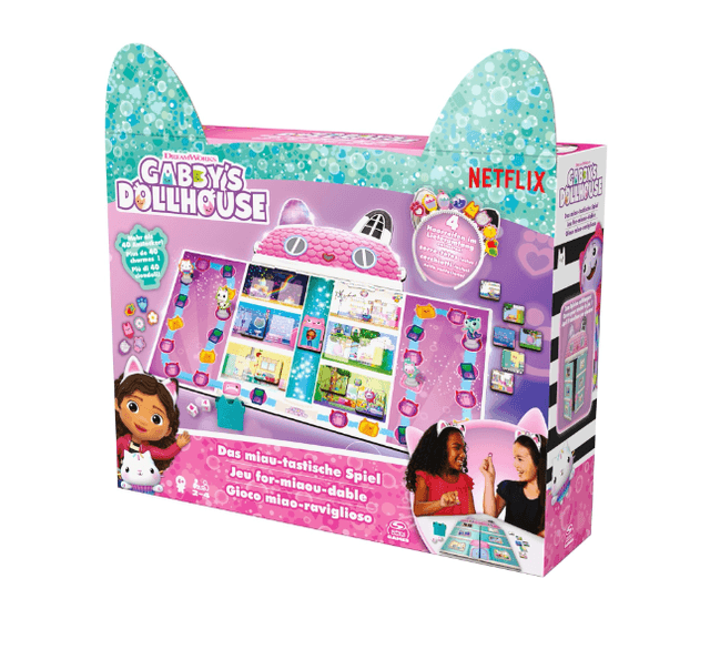 Jeu de société MIAU Gabby et la Maison magique – Jeu de société de la série préscolaire Populaire sur Netflix, pour 2 à 4 Joueurs