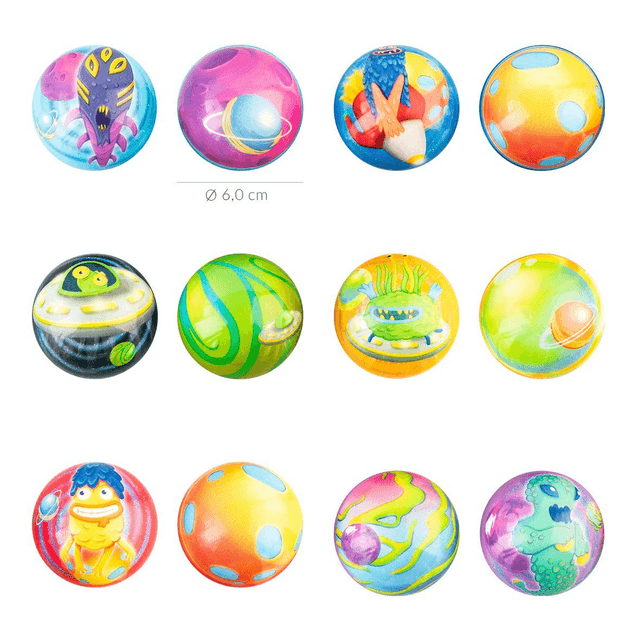 BALLE Super Rebondissante ESPACE MONSTERGANG SPACE Ø 6CM, 6-FA