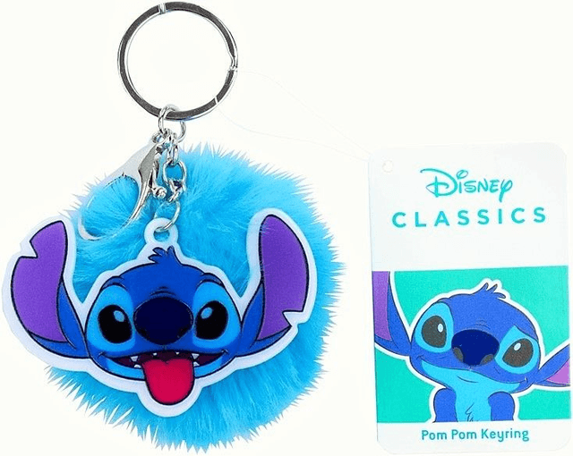 Disney Stitch porte-clés peluche pompon 7cm + pendentif plastique 6cm