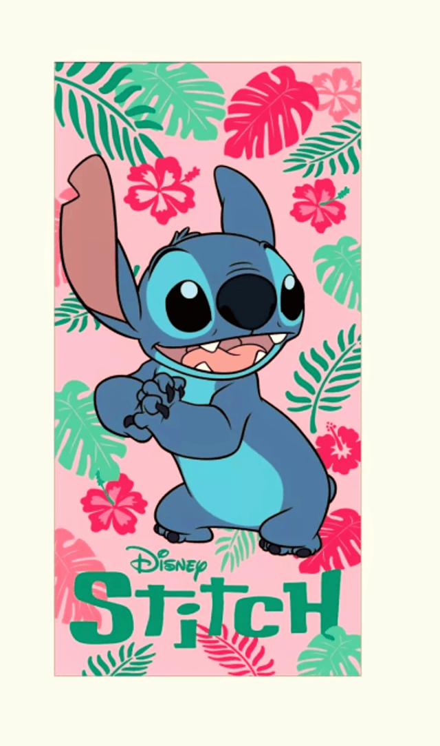 SERVIETTE DE BAIN & PLAGE Rose LILO & STITCH - 70X140CM - Séchage rapide