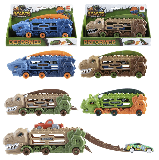 Camion Dino Transformable 2-en-1 – 19 cm avec 2 Véhicules