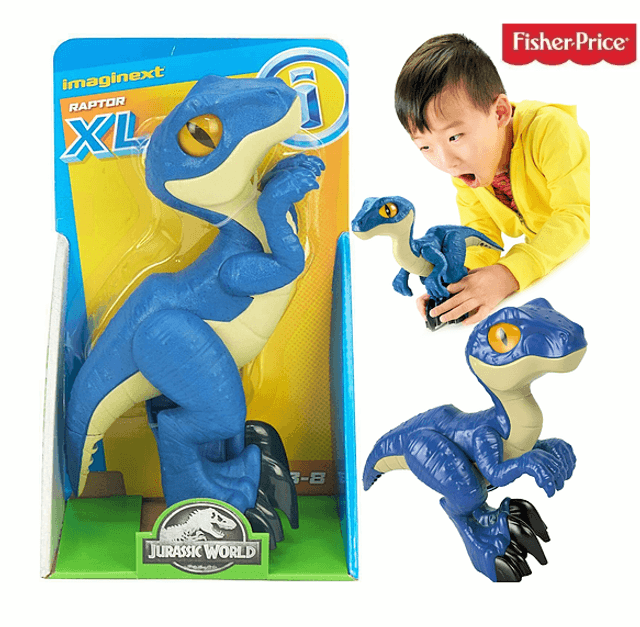 Fisher-Price Imaginext Jurassic World Grande Figurine Dinosaure Vélociraptor XL