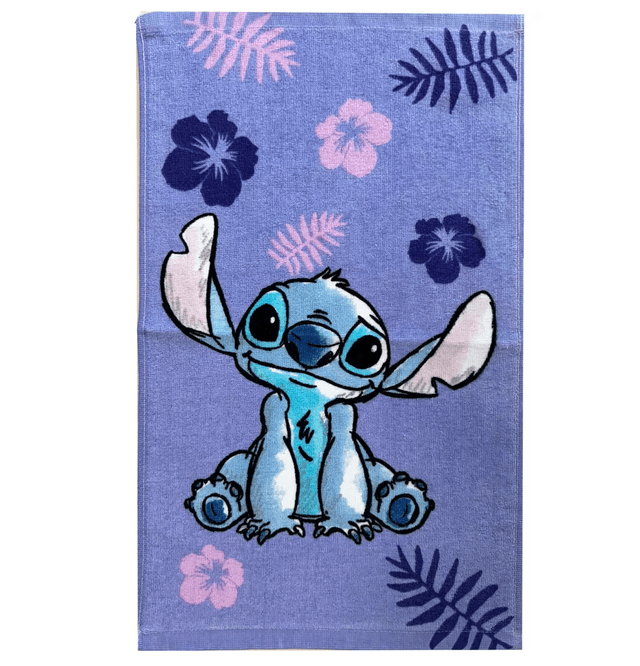 Serviette de toilette violette Disney Lilo & Stitch – 30x50 cm – 100% coton