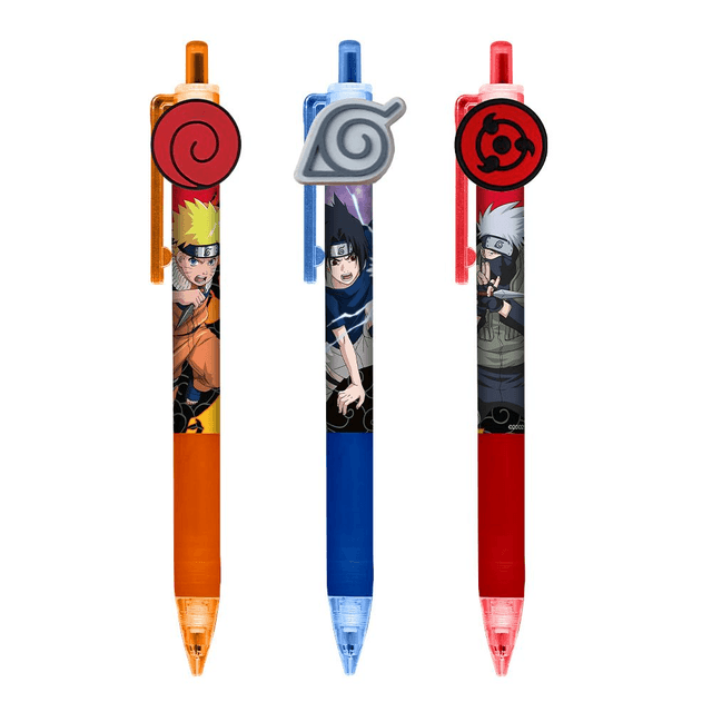 Coffret de 3 stylos NARUTO encre noire pointe moyenne