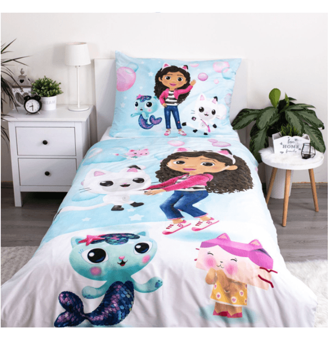 Parure de lit - Gaby et la maison magique - Microfibre 140 x 200 cm - Multicolore avec Fermeture éclair