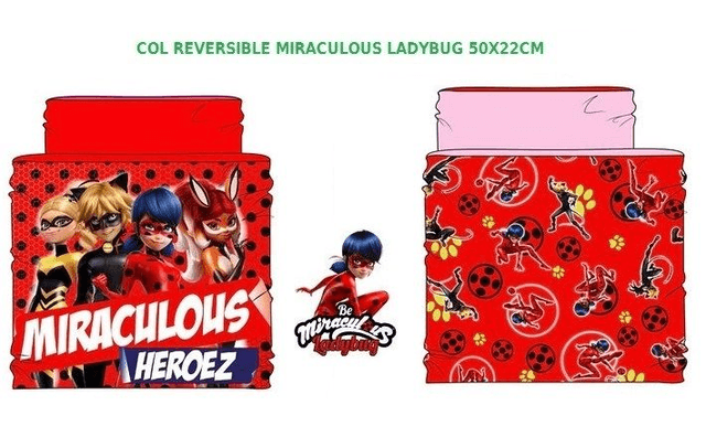 1 COL / CACHE-COU (Echarpe) RÉVERSIBLE MIRACULOUS U UNIQUE 50 X 22CM