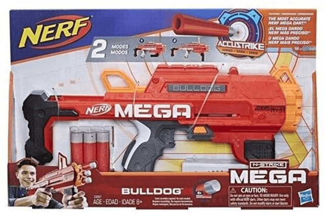NERF MEGA - Bulldog - Pistolet avec fléchettes en mousse - Mixte - A partir de 8 ans 47X6.5X29.5CM