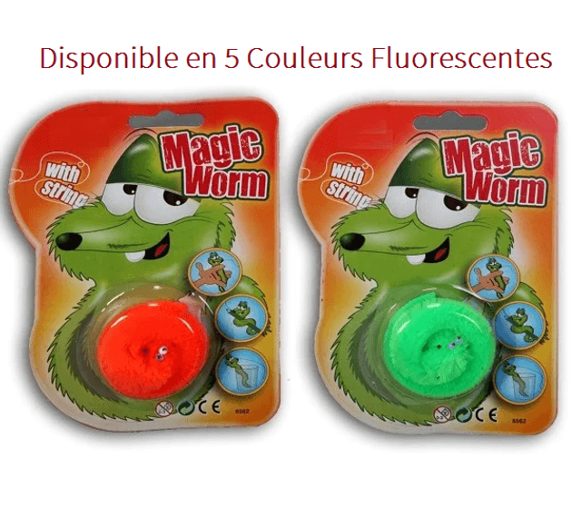 Ver de terre magique / Chenille magique Wizz disponible en 5 couleurs fluorescentes