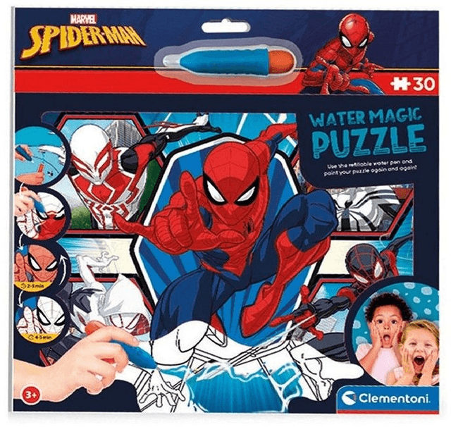 Clementoni - PUZZLE D&#039;EAU MAGIQUE  MARVEL SPIDER-MAN 30 PIÈCES 38,5X39CM
