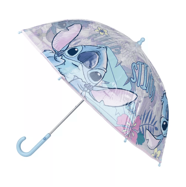 🌺 Parapluie enfant transparent Disney Lilo &amp; Stitch Hibiscus – Ø71 cm