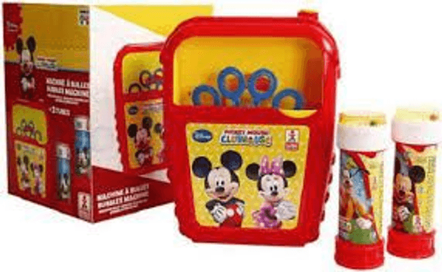 Machine à bulles Mickey + 2 flacons de bulles de savon de 60 ml